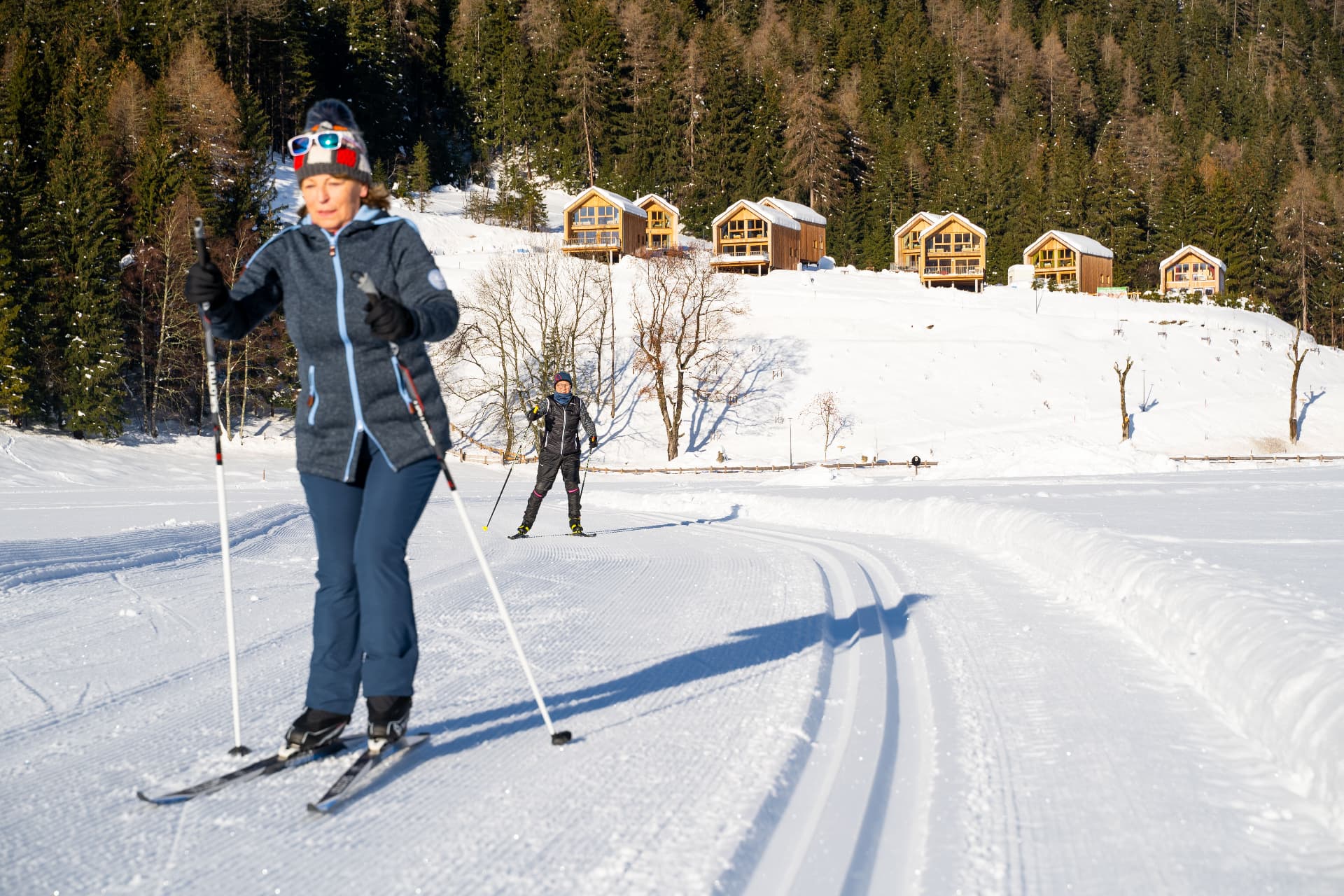 Langlaufen direkt vor den Chalets